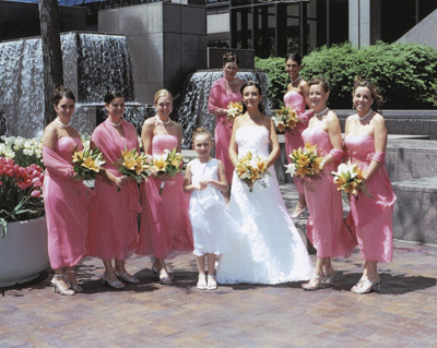Bridesmaids on Amy With Bridesmaids And Flower Girl Before Wedding